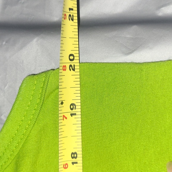 Sundress Lime Green White Floral Print Sleeveless Scoop Neck Scalloped Hem Beach - Picture 6 of 8